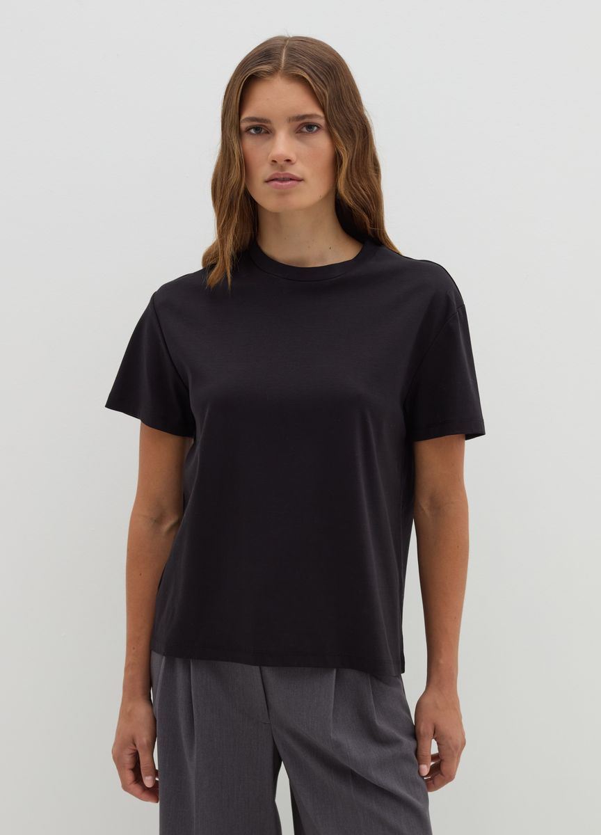 Essentielles Baumwoll-T-Shirt mit Rundhals