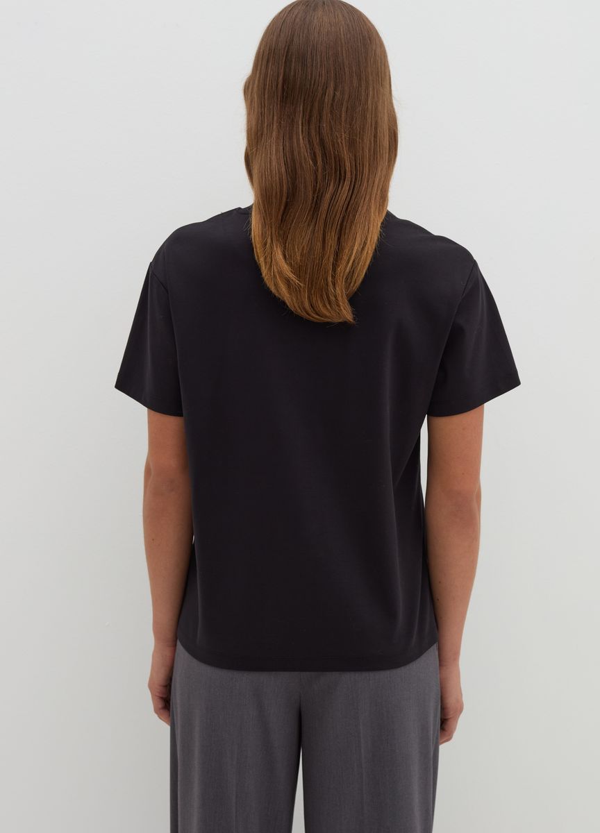 Essentielles Baumwoll-T-Shirt mit Rundhals