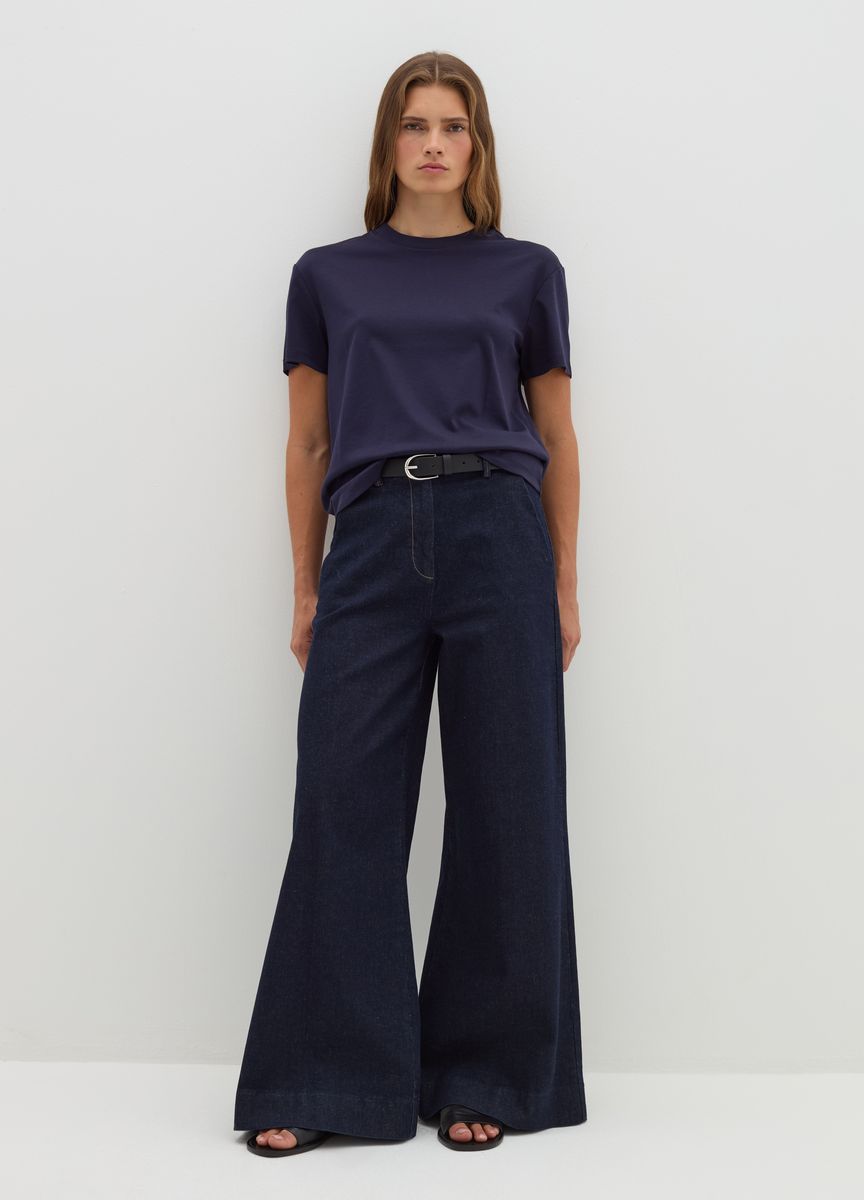Essentielles Baumwoll-T-Shirt mit Rundhals