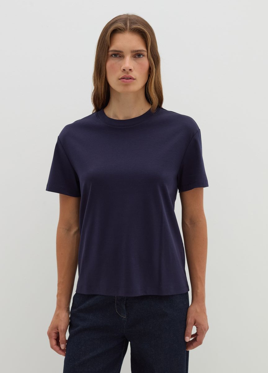 Essentielles Baumwoll-T-Shirt mit Rundhals