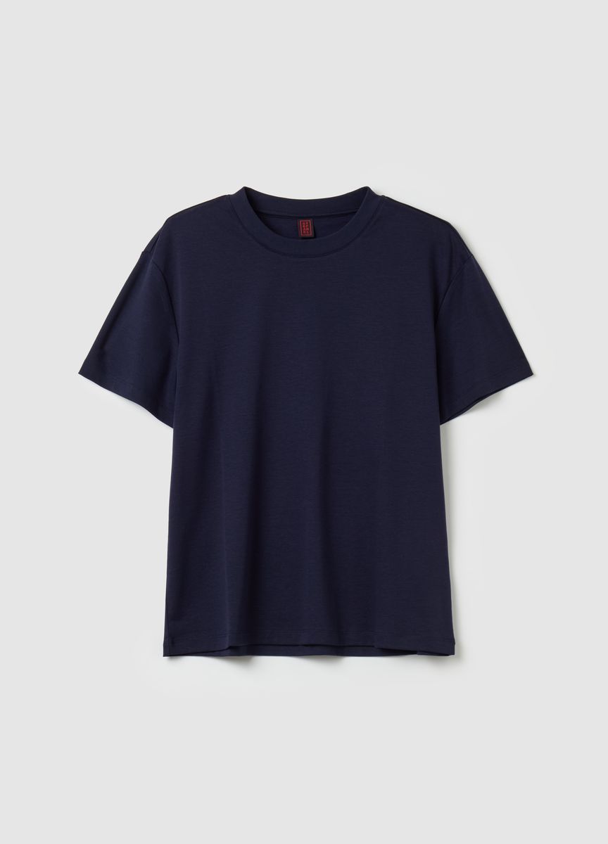 Essentielles Baumwoll-T-Shirt mit Rundhals