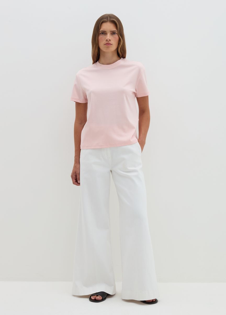 Essentielles Baumwoll-T-Shirt mit Rundhals