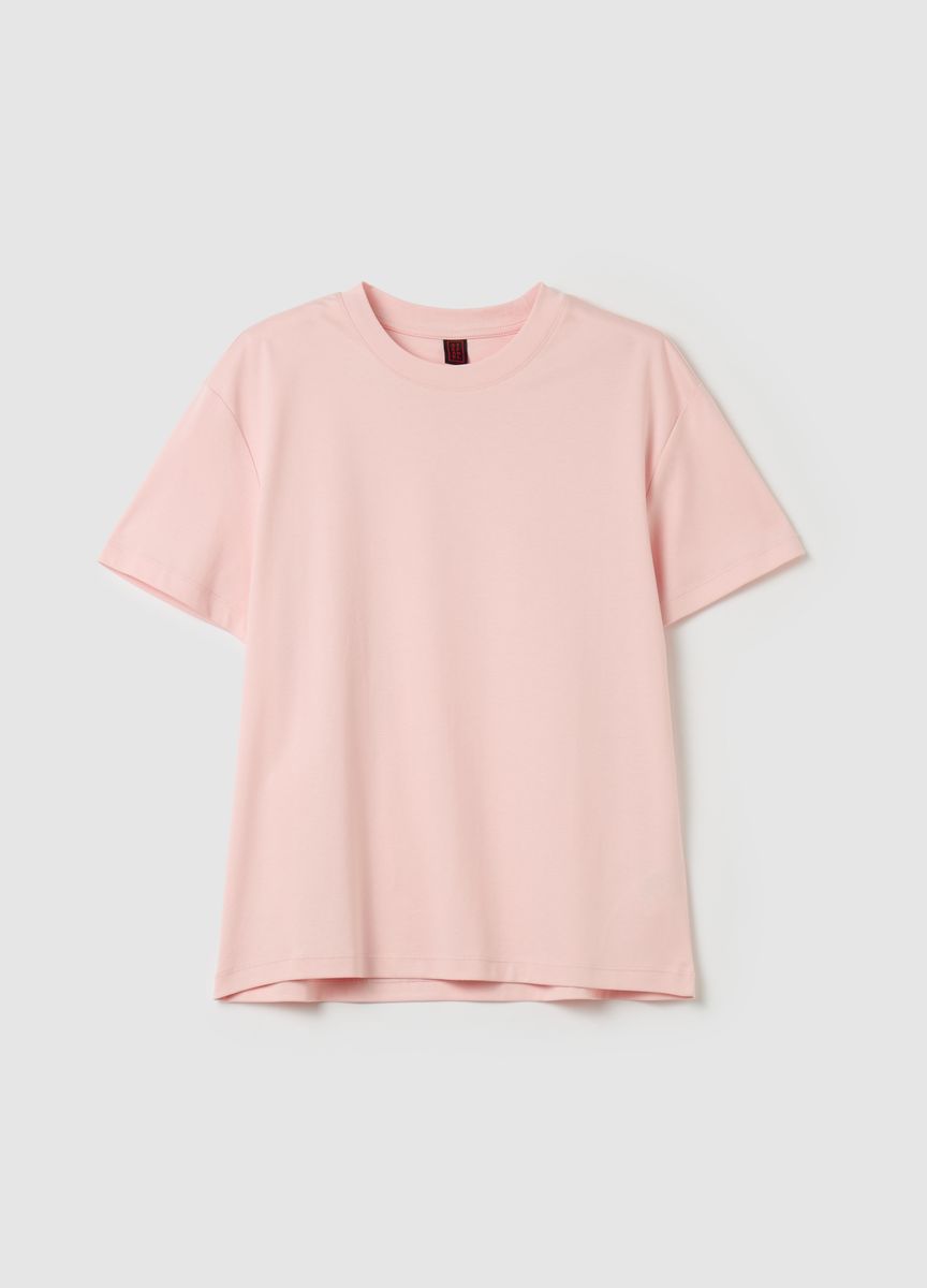 Essentielles Baumwoll-T-Shirt mit Rundhals