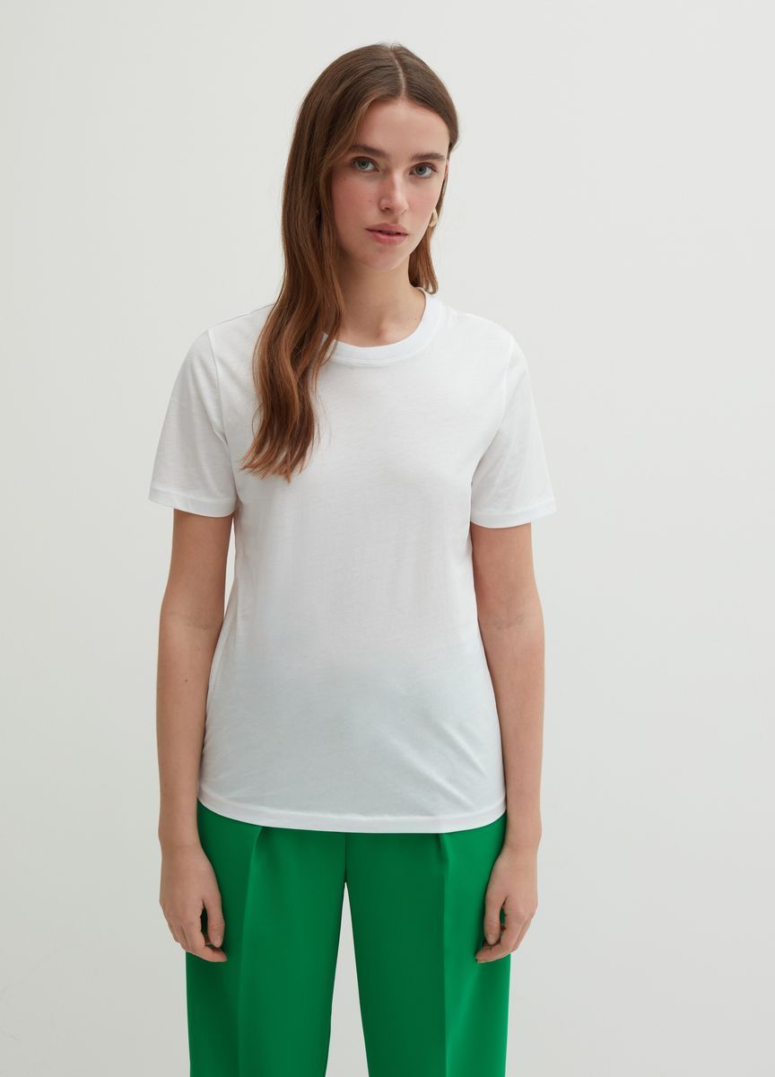 Essentielles Baumwoll-T-Shirt mit Rundhals