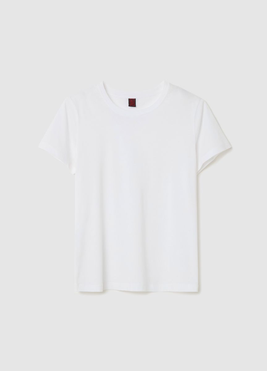 Essentielles Baumwoll-T-Shirt mit Rundhals
