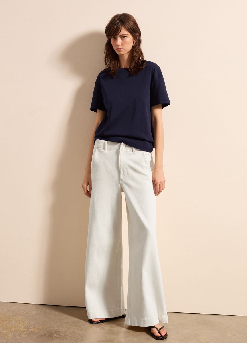 Essentielles Baumwoll-T-Shirt mit Rundhals