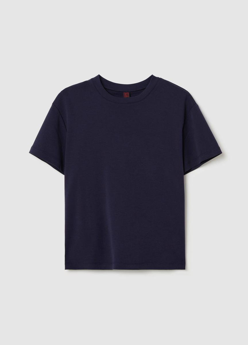 Essentielles Baumwoll-T-Shirt mit Rundhals