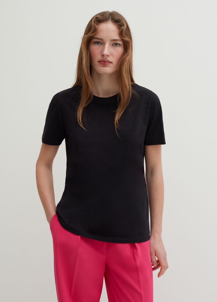Essentielles Baumwoll-T-Shirt mit Rundhals