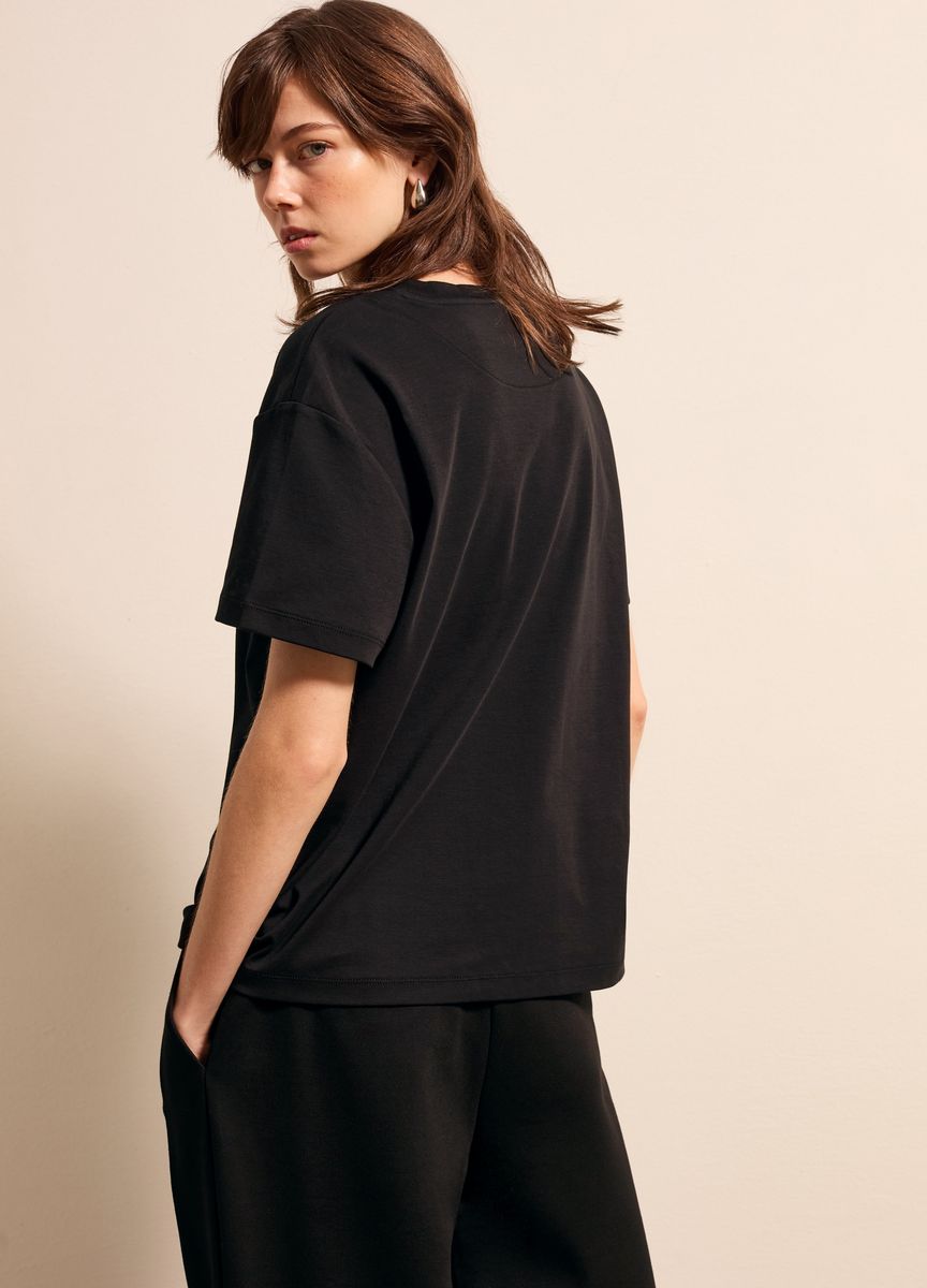 Essentielles Baumwoll-T-Shirt mit Rundhals