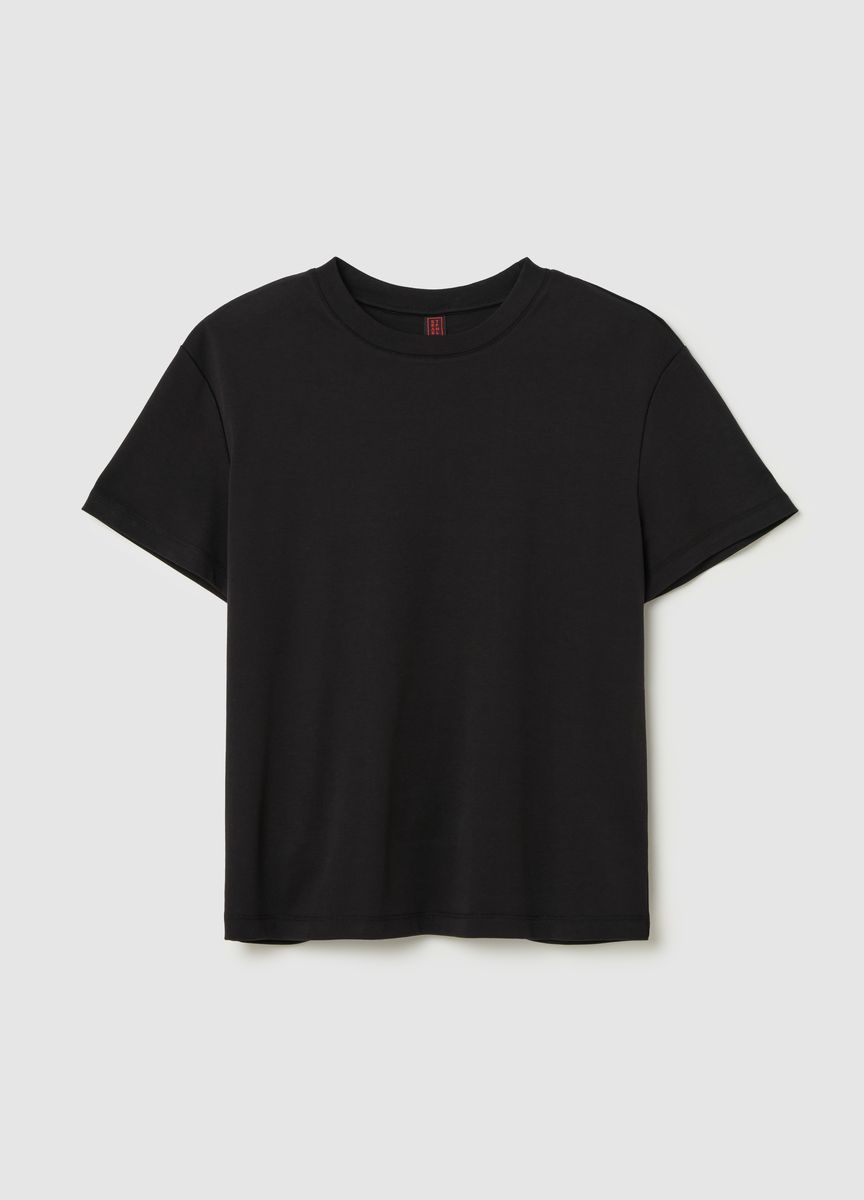 Essentielles Baumwoll-T-Shirt mit Rundhals