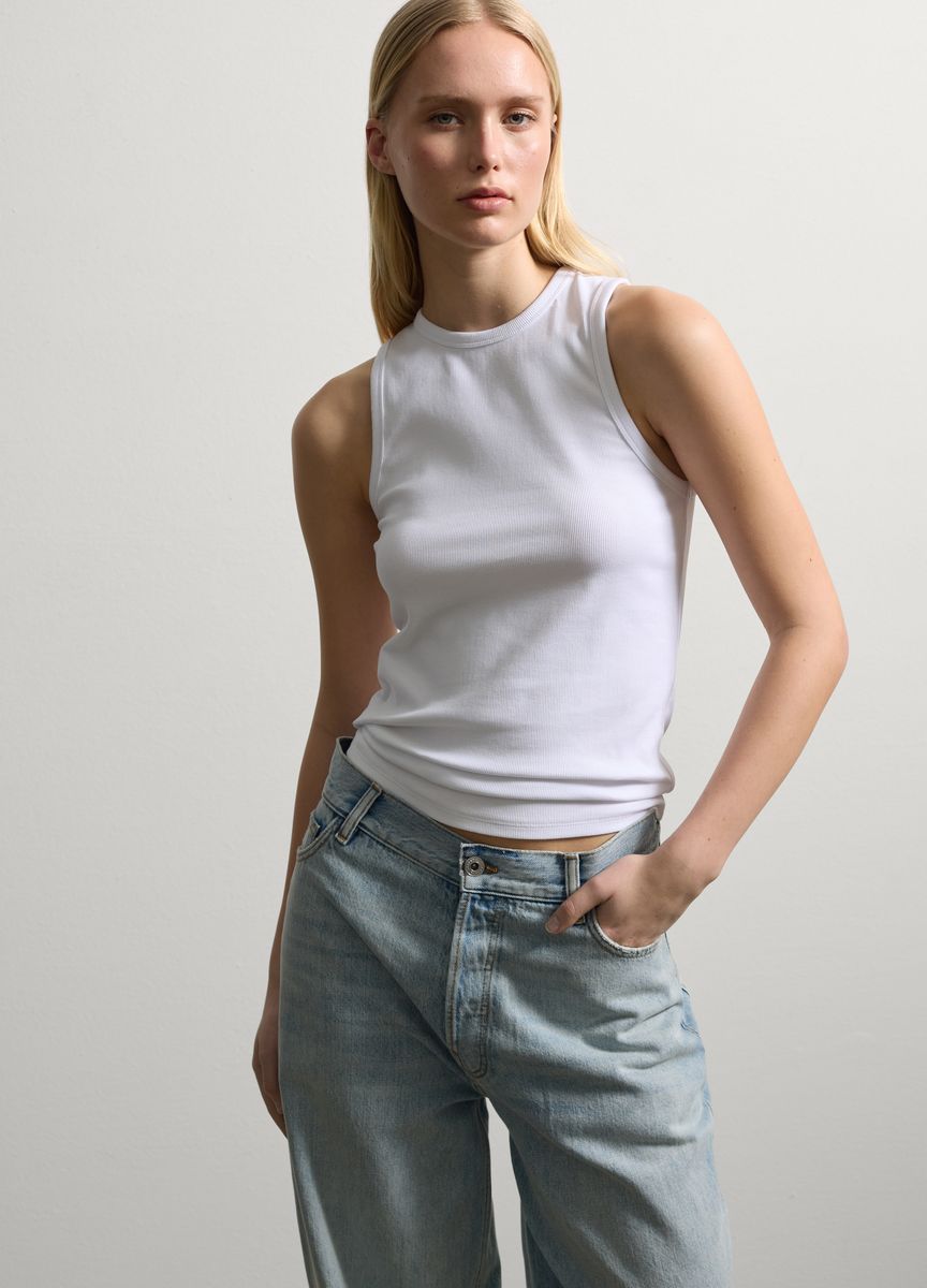 Essentielles Baumwoll-T-Shirt mit Rundhals