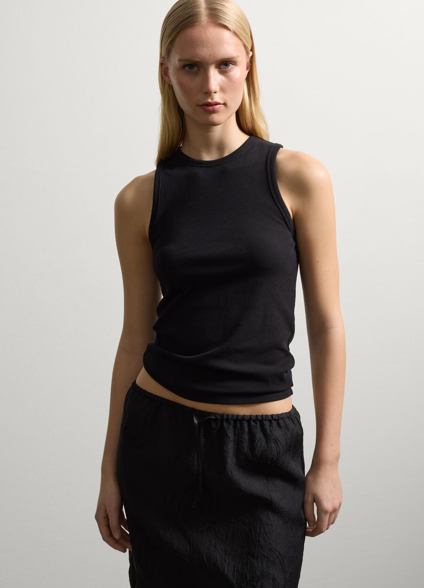 Essentielles Baumwoll-T-Shirt mit Rundhals