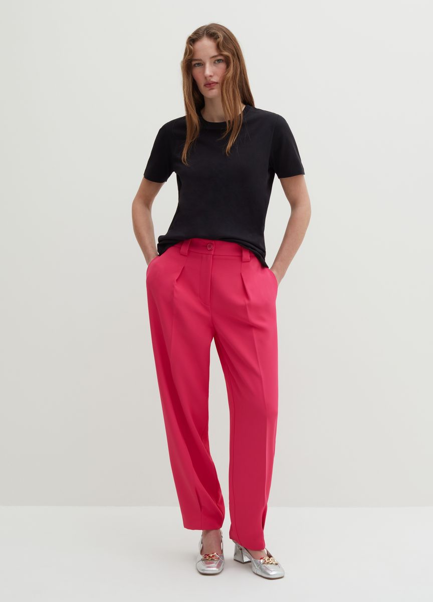 Essentielles Baumwoll-T-Shirt mit Rundhals