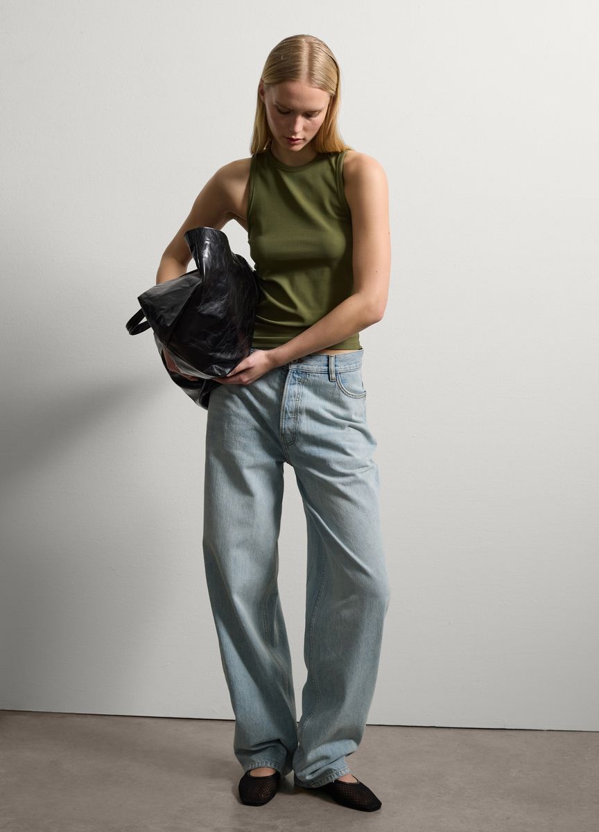 Essentielles Baumwoll-T-Shirt mit Rundhals
