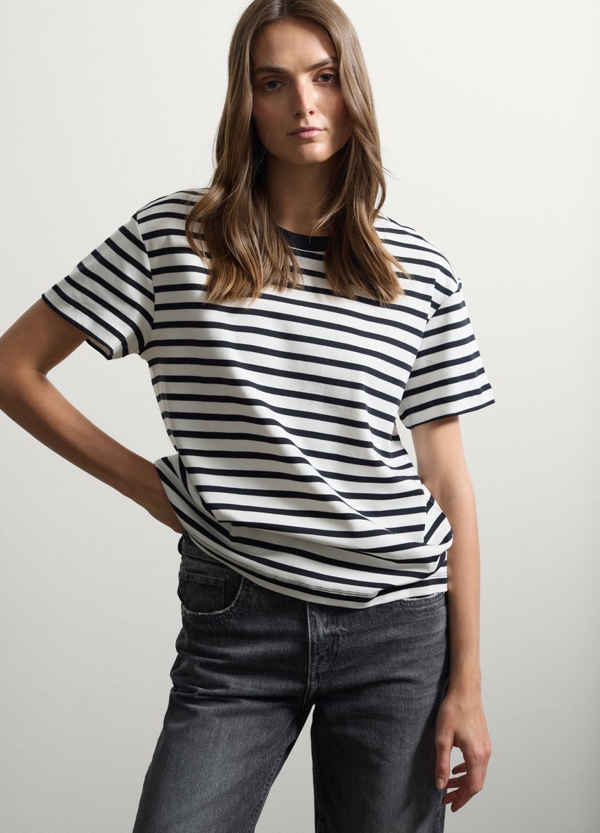 Essentielles Baumwoll-T-Shirt mit Rundhals