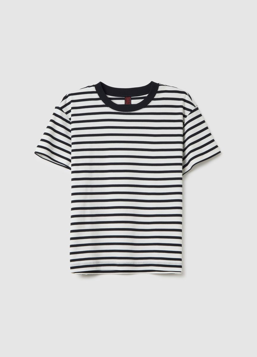 Essentielles Baumwoll-T-Shirt mit Rundhals
