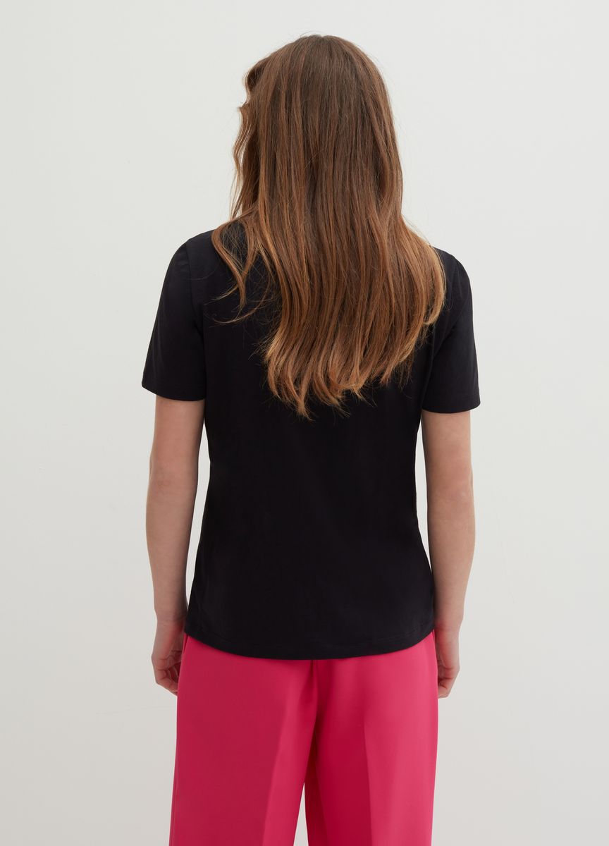 Essentielles Baumwoll-T-Shirt mit Rundhals