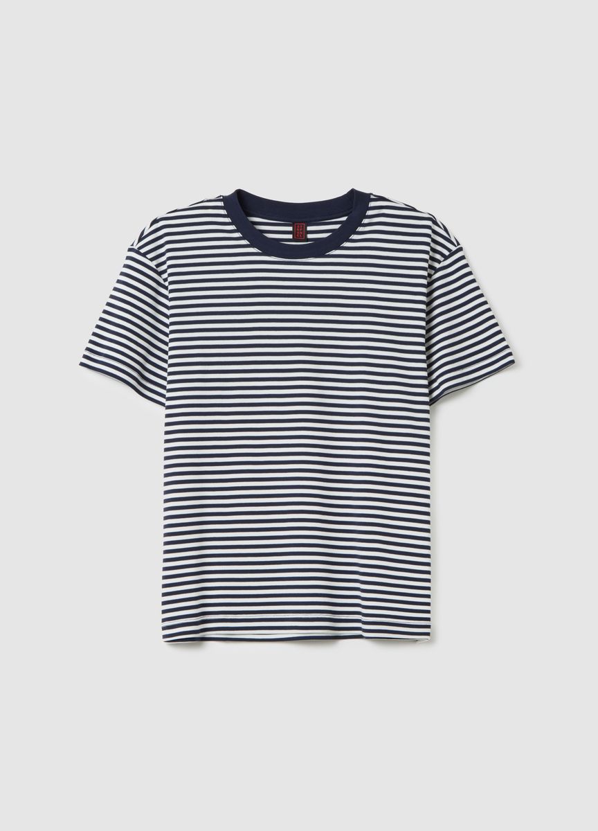 Essentielles Baumwoll-T-Shirt mit Rundhals