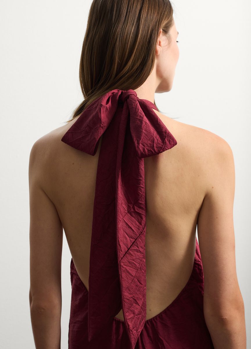V-Ausschnitt Bluse mit Ballonärmeln
