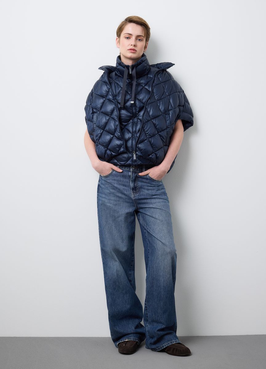 V-Ausschnitt Bluse mit Ballonärmeln
