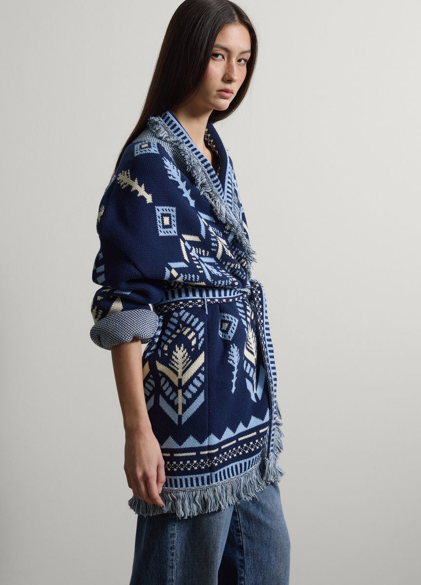 Minimalistischer langer Strickcardigan