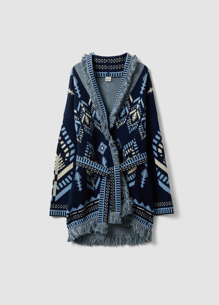 Minimalistischer langer Strickcardigan