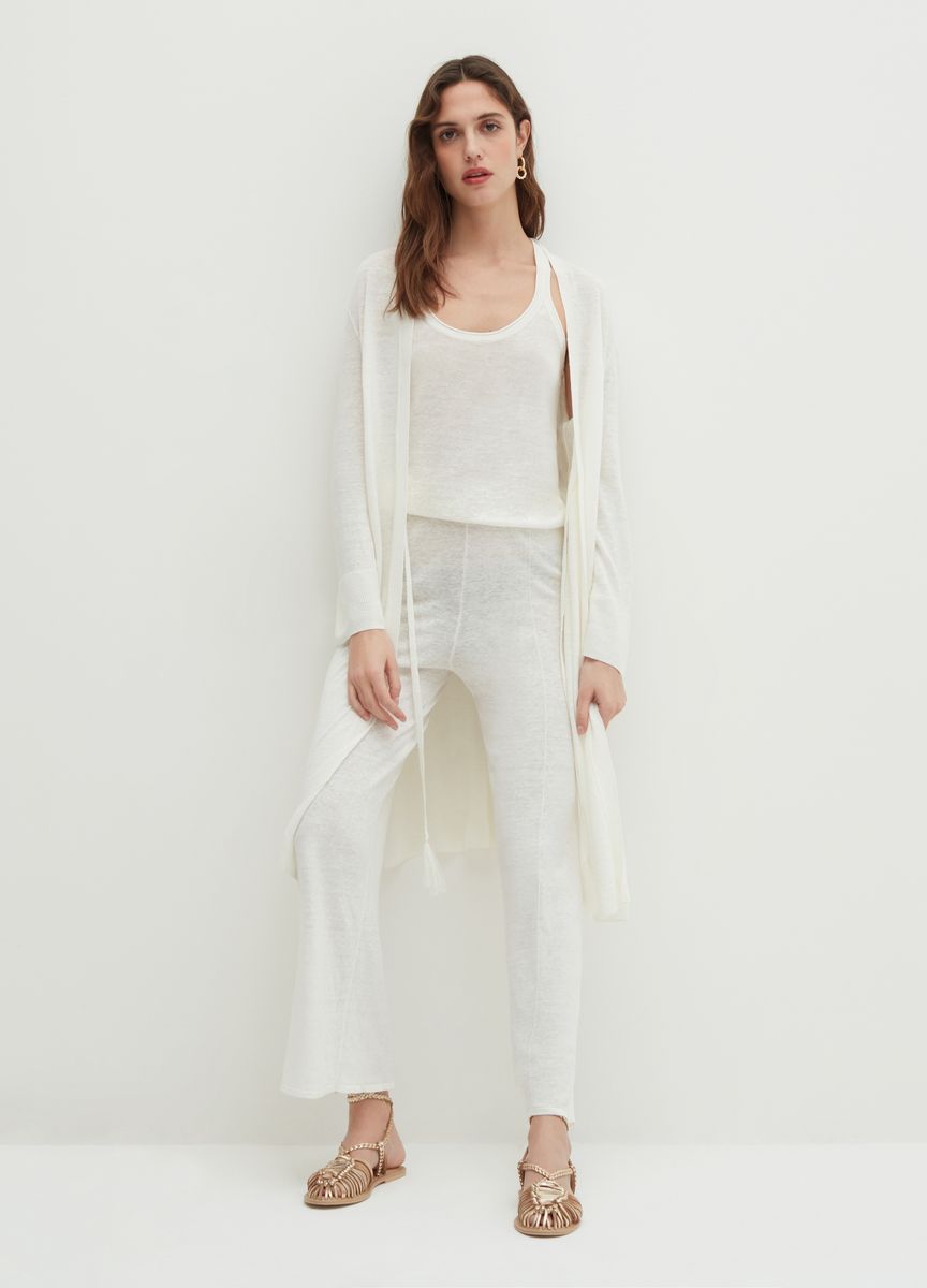 Minimalistischer langer Strickcardigan