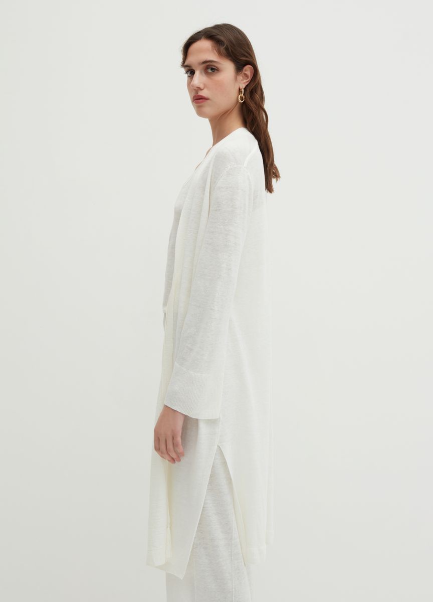 Minimalistischer langer Strickcardigan
