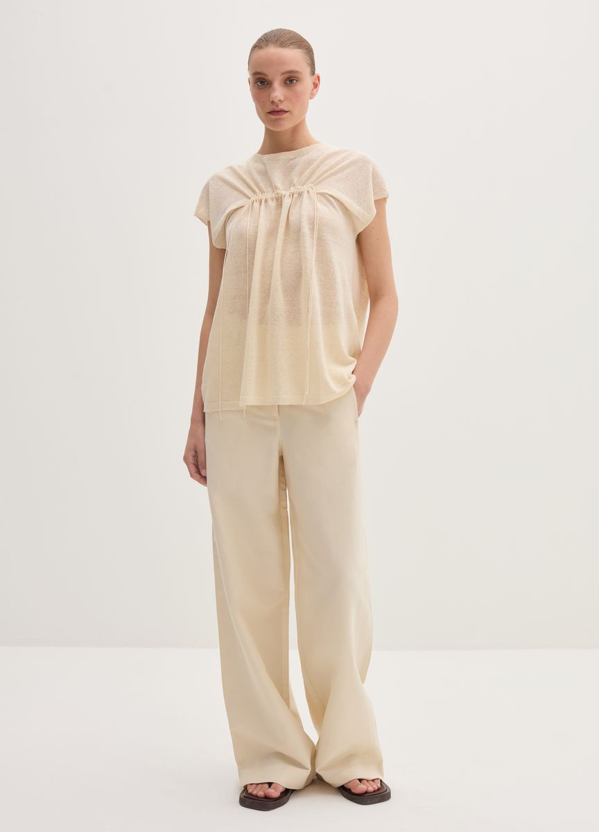 Lagiges Midikleid mit Empire-Taille