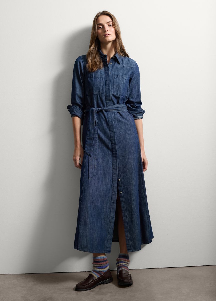 Lagiges Midikleid mit Empire-Taille