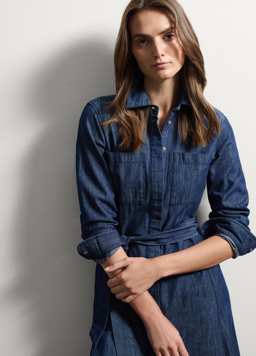 Lagiges Midikleid mit Empire-Taille