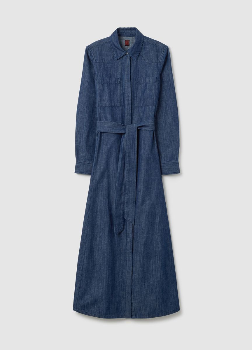 Lagiges Midikleid mit Empire-Taille