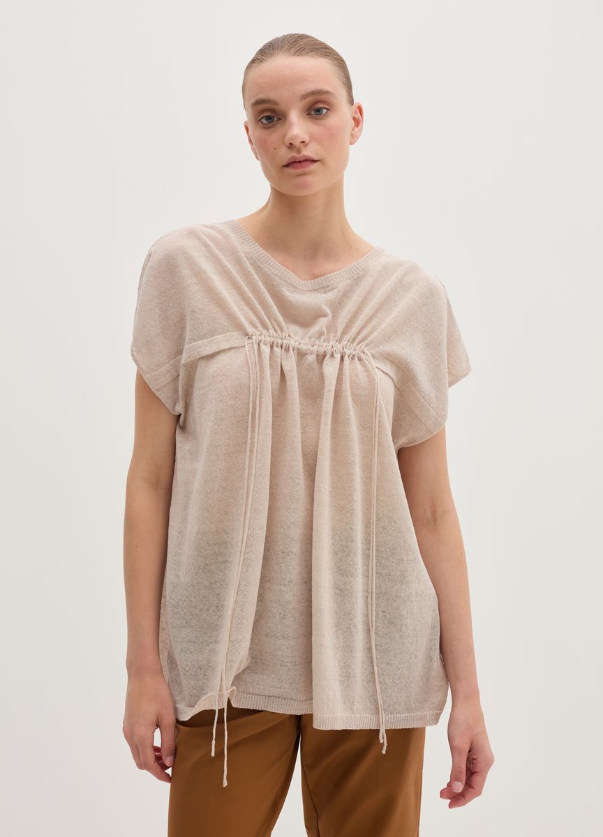 Lagiges Midikleid mit Empire-Taille