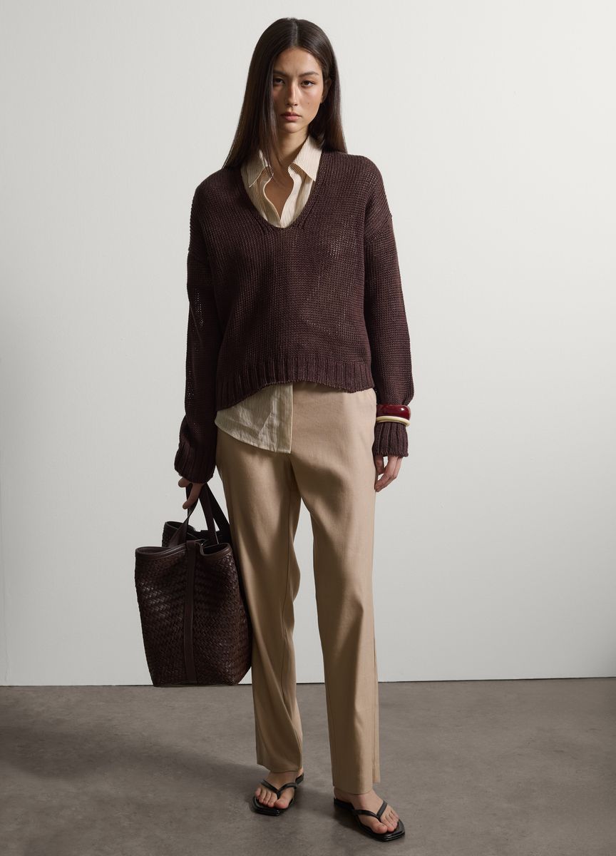 Elegante Anzughose mit weitem Bein