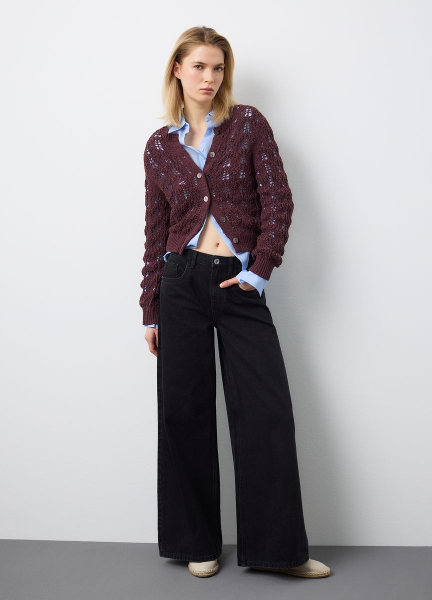 Elegante Anzughose mit weitem Bein