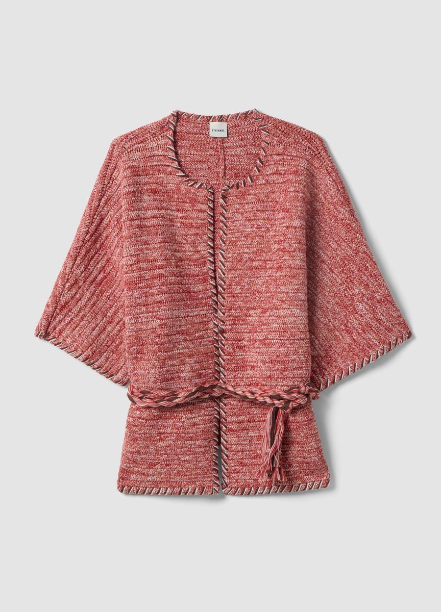 Asymmetrischer V-Ausschnitt-Strickpullover