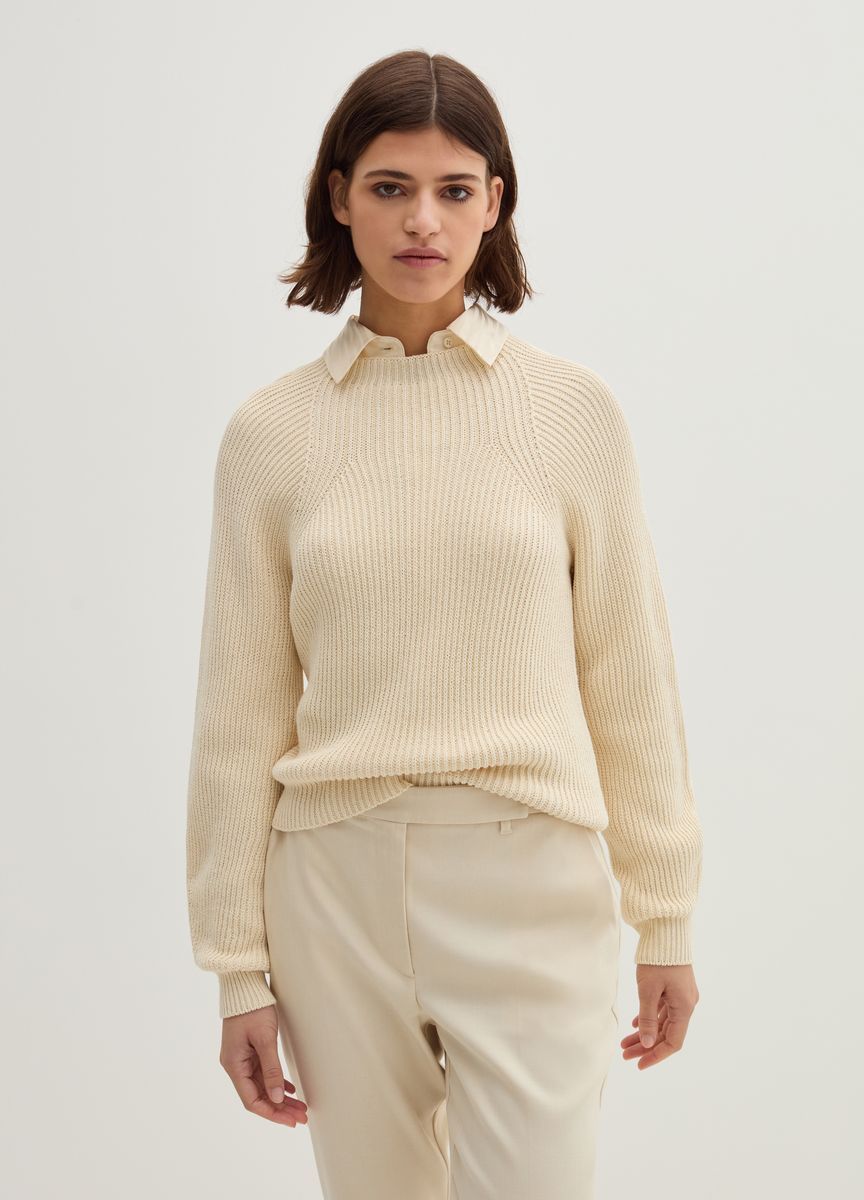 Strukturierter Rippstrick-Raglanpullover