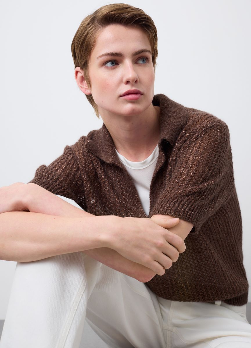 Strukturierter Rippstrick-Raglanpullover