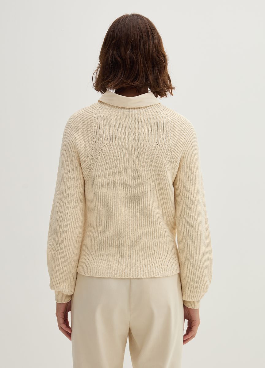 Strukturierter Rippstrick-Raglanpullover