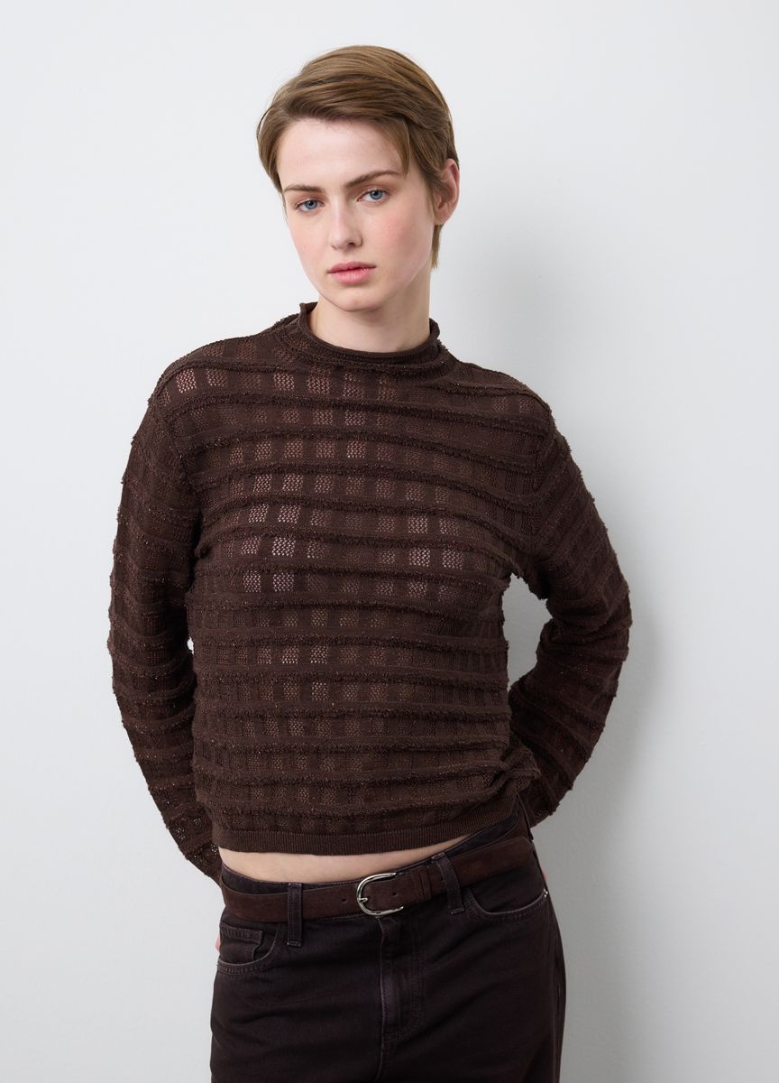 Strukturierter Rippstrick-Raglanpullover