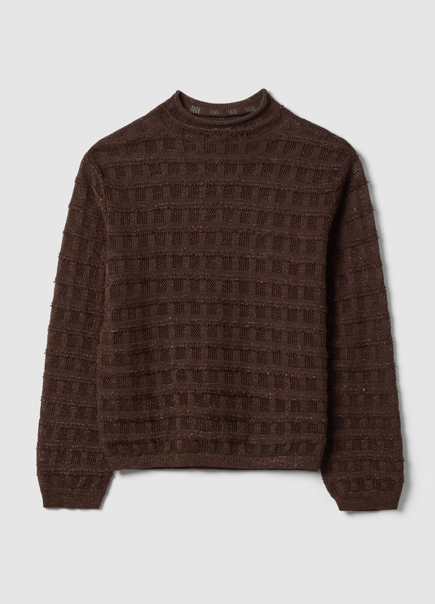 Strukturierter Rippstrick-Raglanpullover