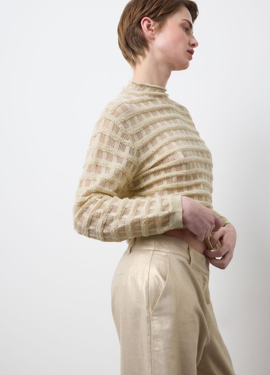 Strukturierter Rippstrick-Raglanpullover