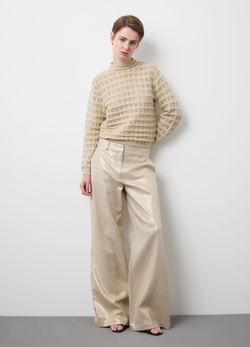 Strukturierter Rippstrick-Raglanpullover