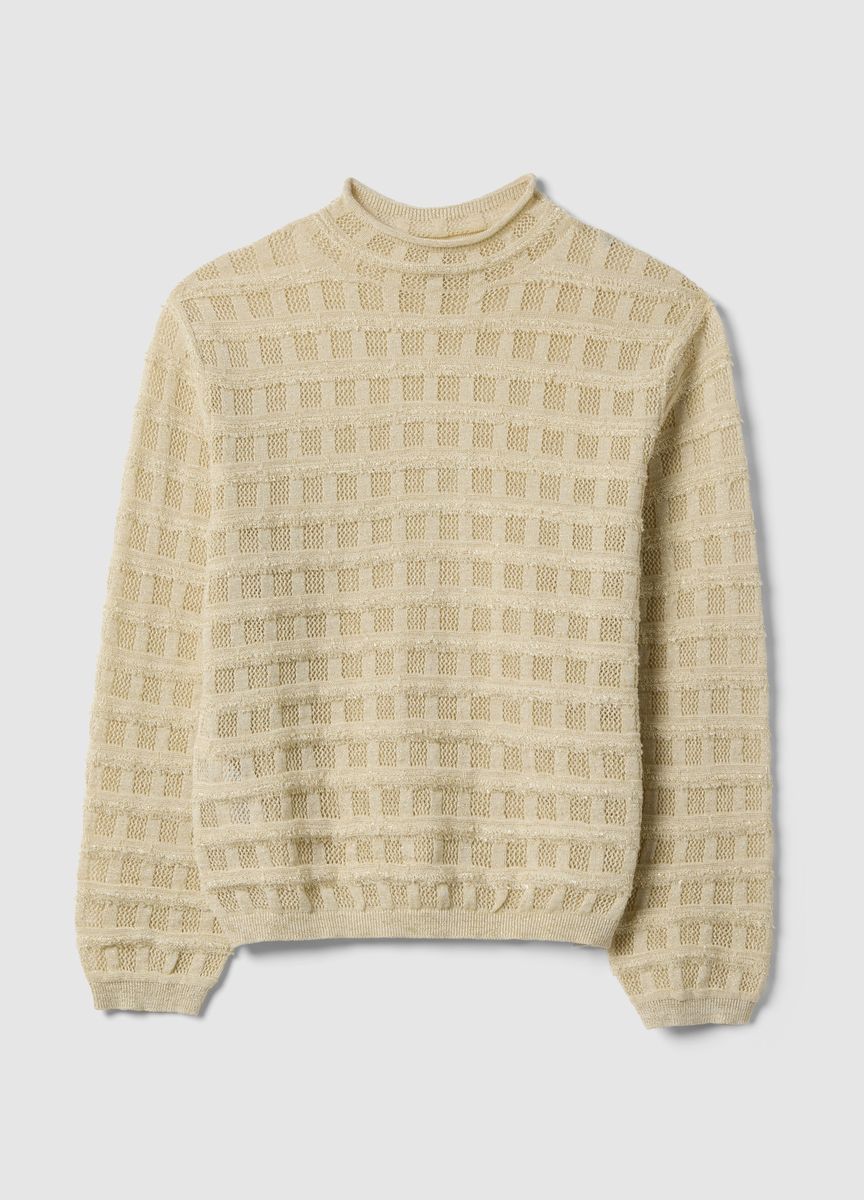 Strukturierter Rippstrick-Raglanpullover