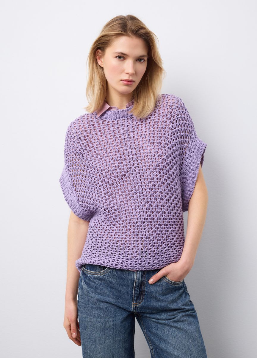 Strukturierter Rippstrick-Raglanpullover