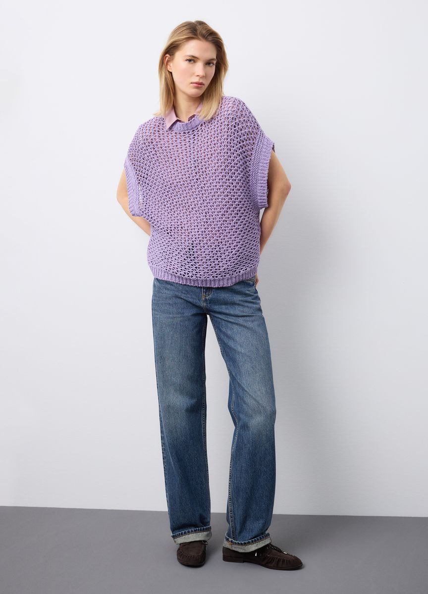 Strukturierter Rippstrick-Raglanpullover