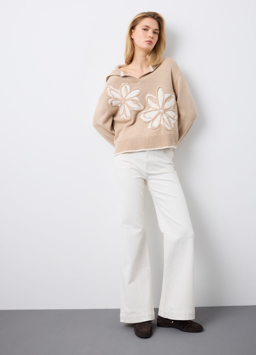Strukturierter Rippstrick-Raglanpullover