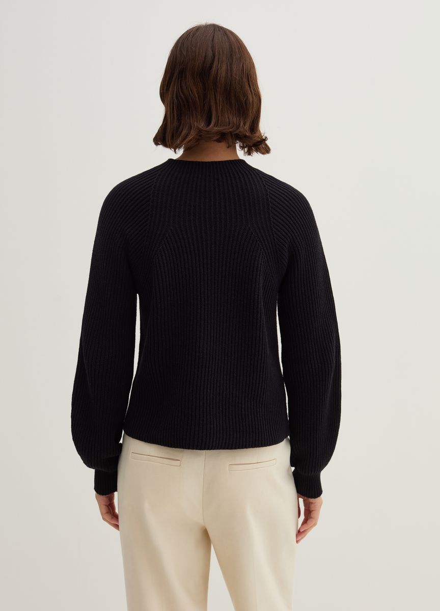 Strukturierter Rippstrick-Raglanpullover