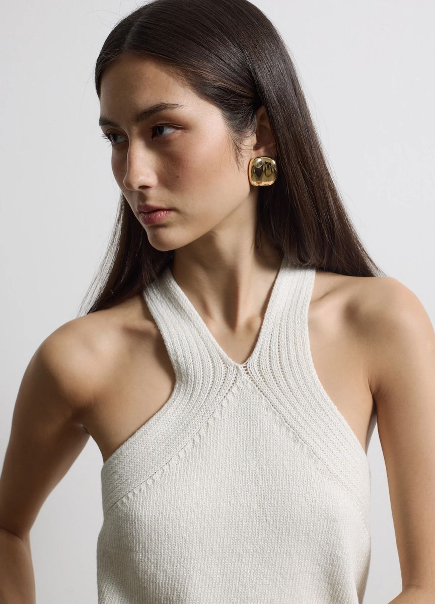 Elegantes Ärmelloses Top mit Wasserfallausschnitt