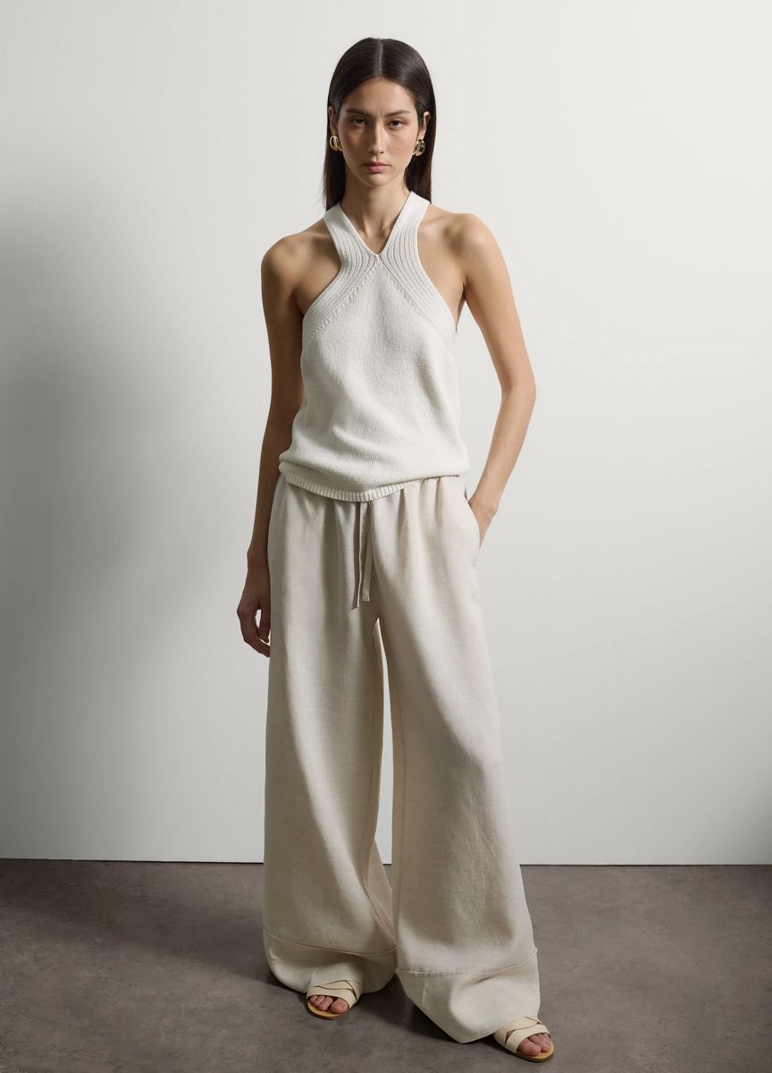 Elegantes Ärmelloses Top mit Wasserfallausschnitt